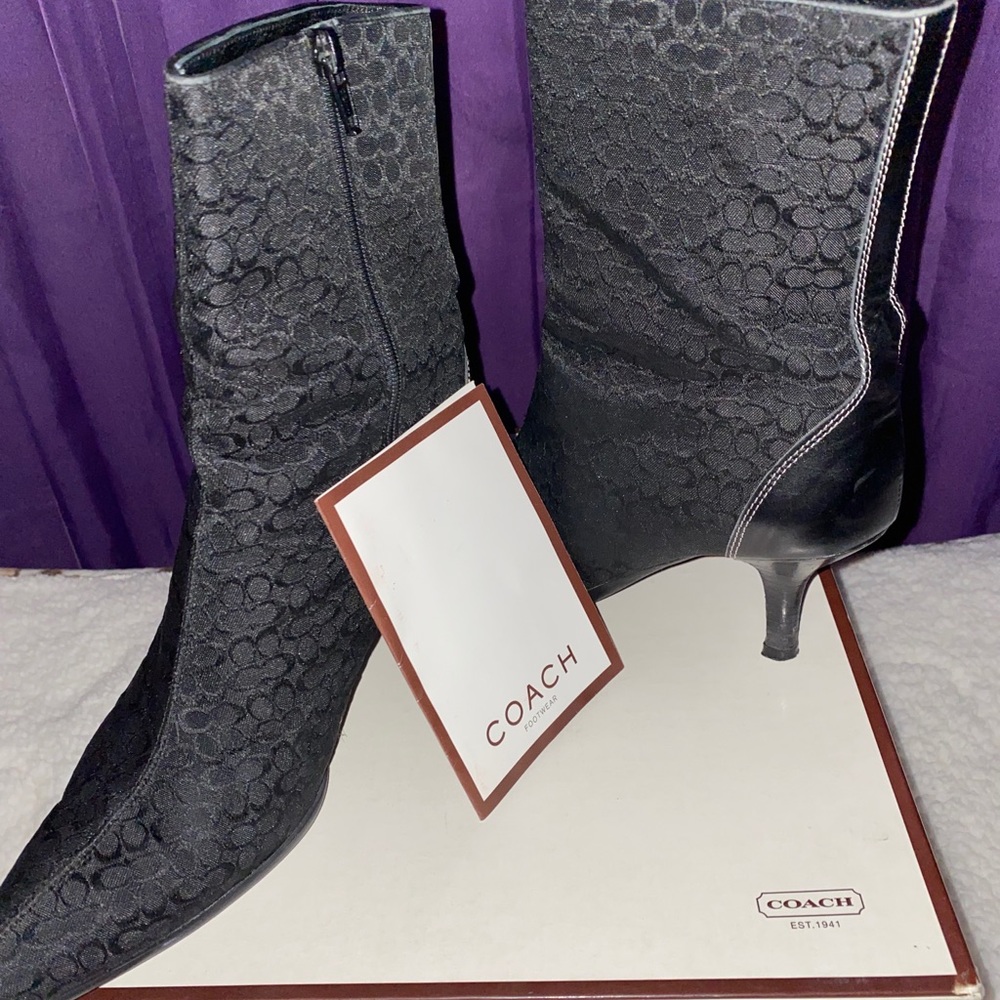 Coach Jeri Mini Logo Calf Black Boots